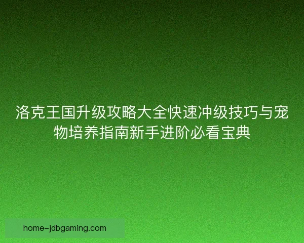 洛克王国升级攻略大全快速冲级技巧与宠物培养指南新手进阶必看宝典